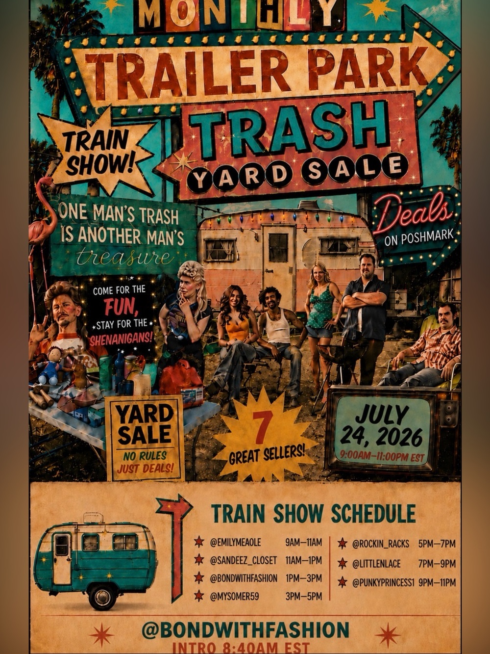 “Trailer Park Trash Yard Sale” Monthly Train
Show July 24th 9am-11pm EST - Picture 1 of 10